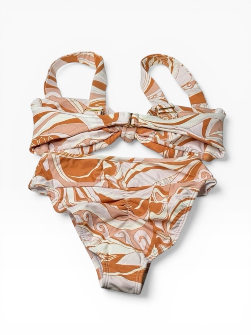 new Montce x Free People 𒀭Hayden Bikini Top XL 𒀭Tamarindo Bottom M 𒀭Carmel Print - Picture 7 of 16